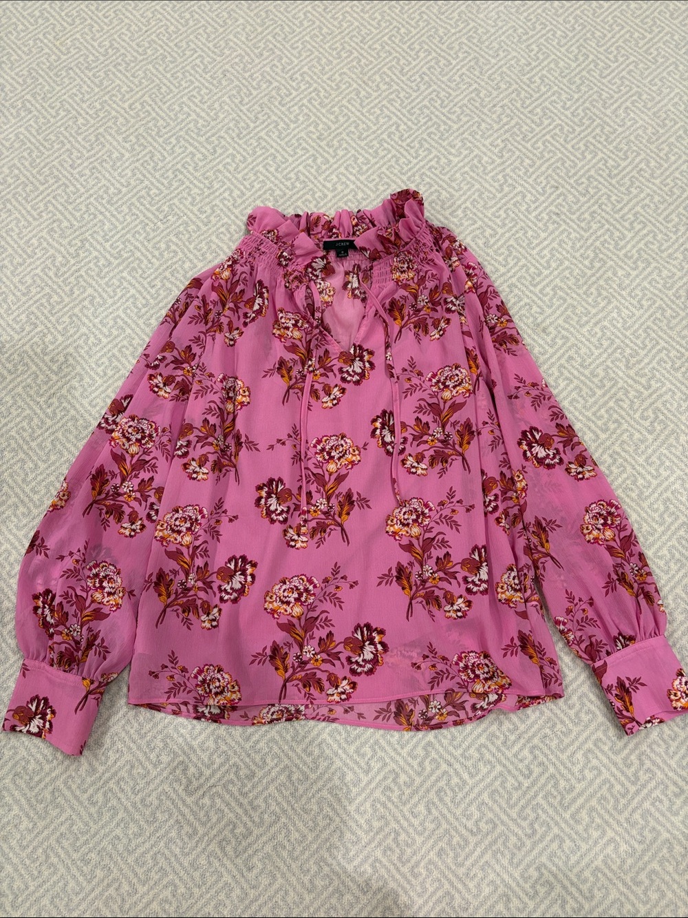 Jcrew Pink Floral Blouse